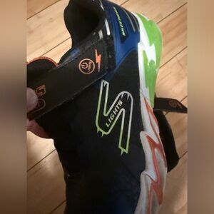 Skechers Black and Neon Green Kids' Sneakers